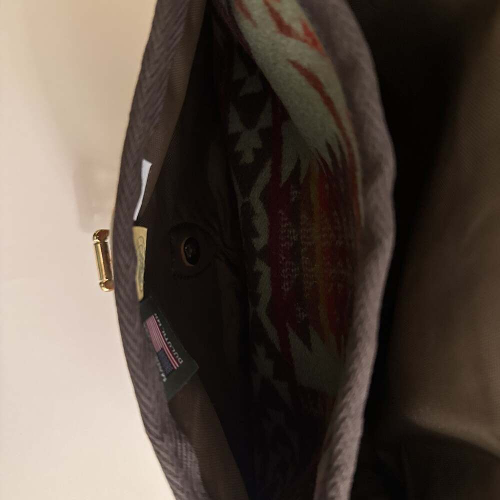 Duluth Pack Wool and Leather Aztec Pattern Shell … - image 8